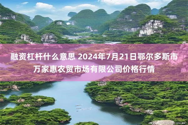 融资杠杆什么意思 2024年7月21日鄂尔多斯市万家惠农贸市场有限公司价格行情