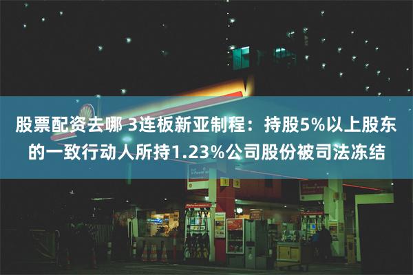 股票配资去哪 3连板新亚制程：持股5%以上股东的一致行动人所持1.23%公司股份被司法冻结