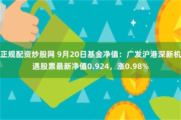 正规配资炒股网 9月20日基金净值：广发沪港深新机遇股票最新净值0.924，涨0.98%