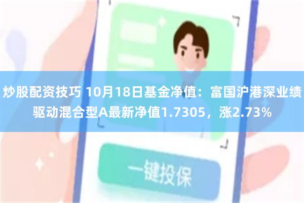 炒股配资技巧 10月18日基金净值：富国沪港深业绩驱动混合型A最新净值1.7305，涨2.73%